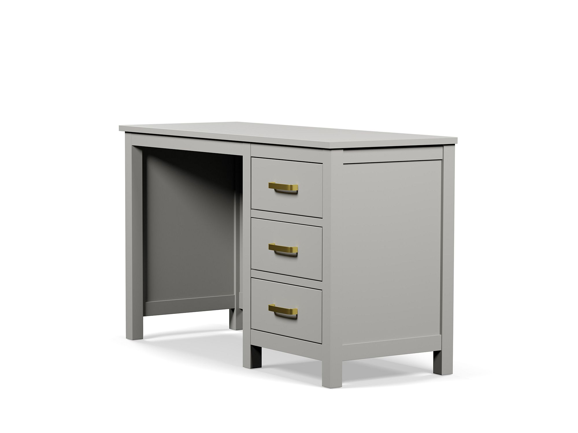 Soho Custom Grey Desk With Gold Handle