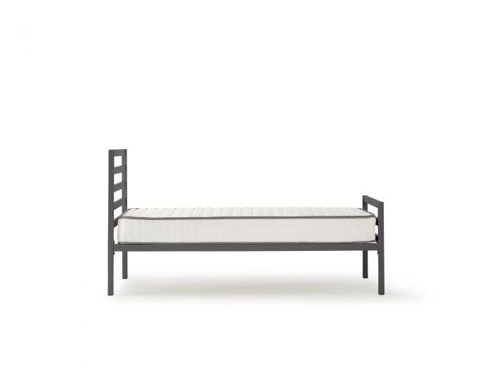 Academy Grey Metal King Single Bed - Side View