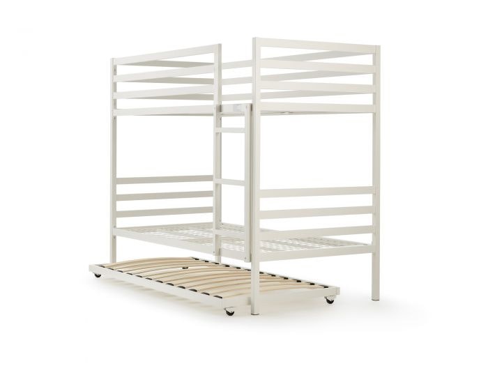 Academy White Metal Bunk Bed With Trundle | Now On Sale | Bedtime.