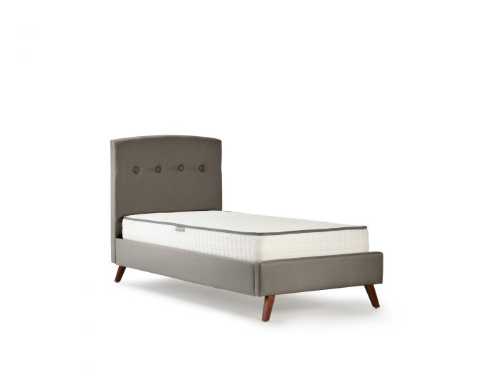 Buttons Flannel Upholstered Single Bed | Bedtime.