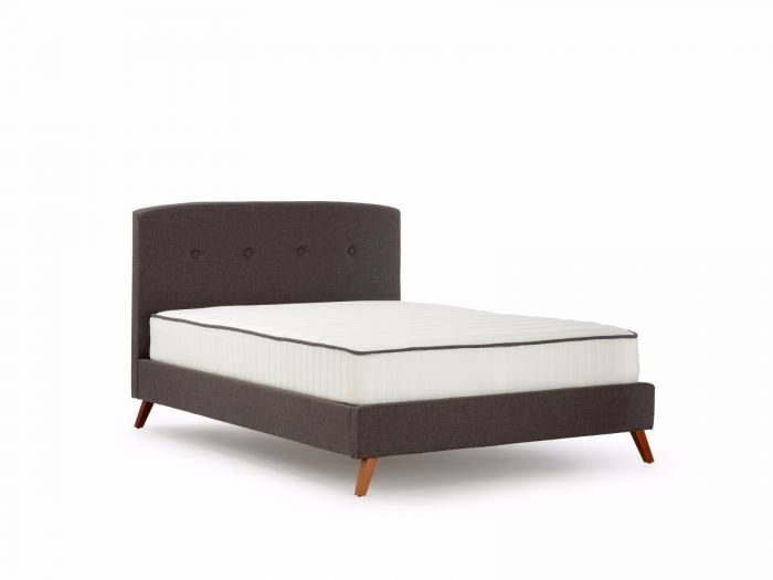Buttons Graphite Upholstered Queen Bed | Now On Sale | Bedtime.