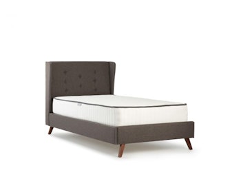 Chester Graphite Upholstered Single Bed | Bedtime.