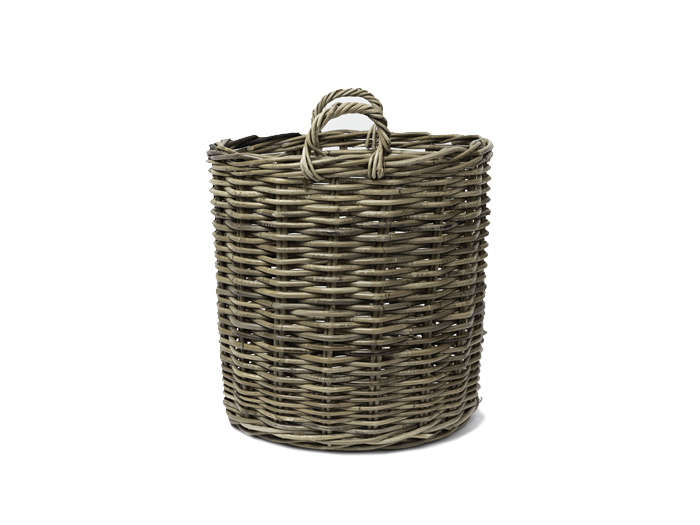 Helmsley Medium Round Cane Storage Basket | Front View