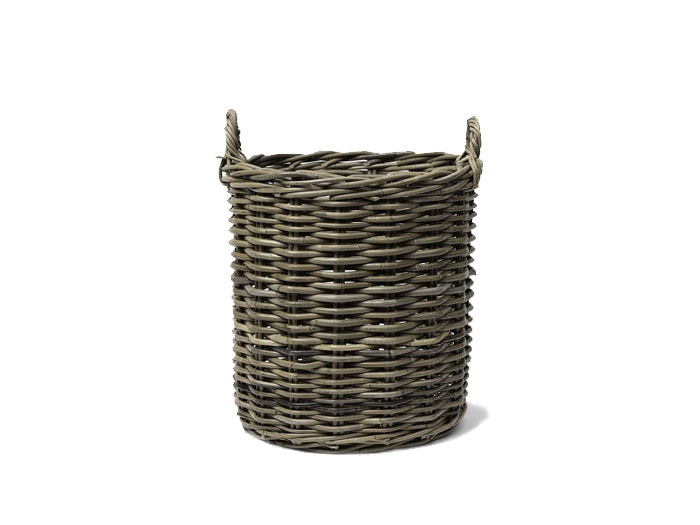 Helmsley Small Round Cane Storage Basket | Side View