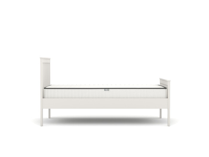 Newport White King Single Bed | Side View | Bedtime.