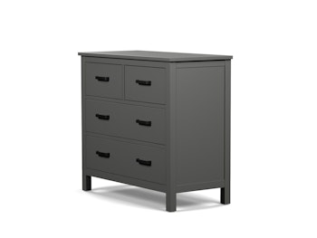 Soho Custom Graphite 4 Drawer Dresser With Black Handles | Bedtime.