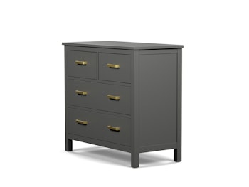 Soho Custom Graphite 4 Drawer Dresser With Gold Handles | Bedtime.