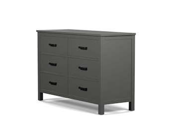 Soho Custom Graphite 6 Drawer Dresser With Black Handles | Bedtime.