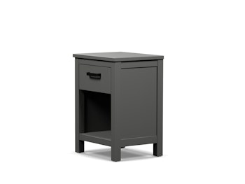 Soho Custom Graphite Bedside Table With Black Handle | Bedtime.