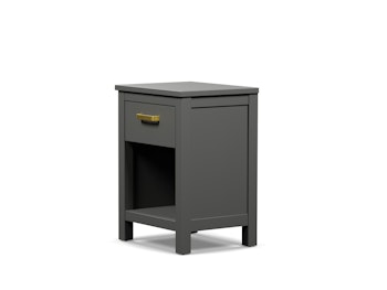 Soho Custom Graphite Bedside Table With Gold Handle | Bedtime.