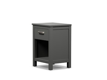 Soho Custom Graphite Bedside Table With Nickel Handle | Bedtime.