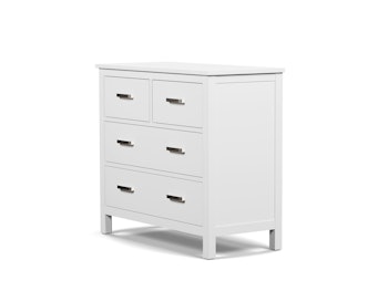 Soho Custom White 4 Drawer Dresser With Nickel Handles | Bedtime.