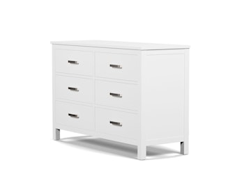 Soho Custom White 6 Drawer Dresser With Nickel Handles | Bedtime.