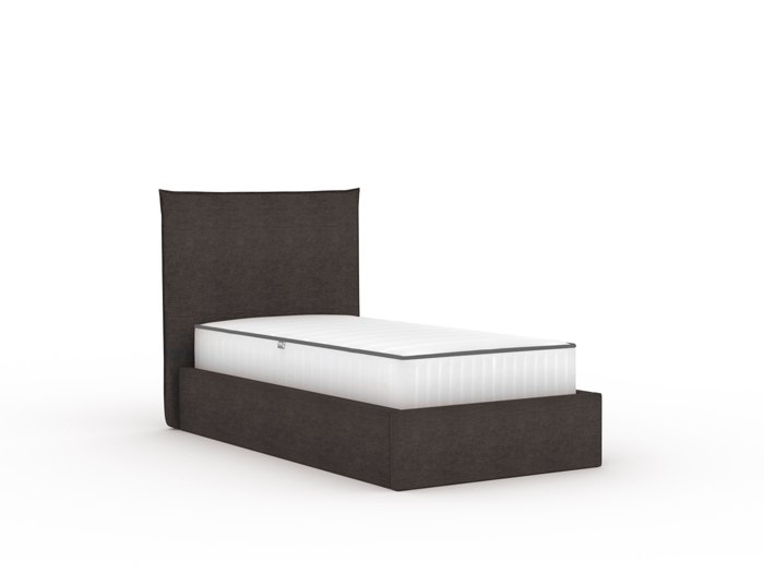 Slouch Graphite Upholstered King Single Bed | Bedtime.